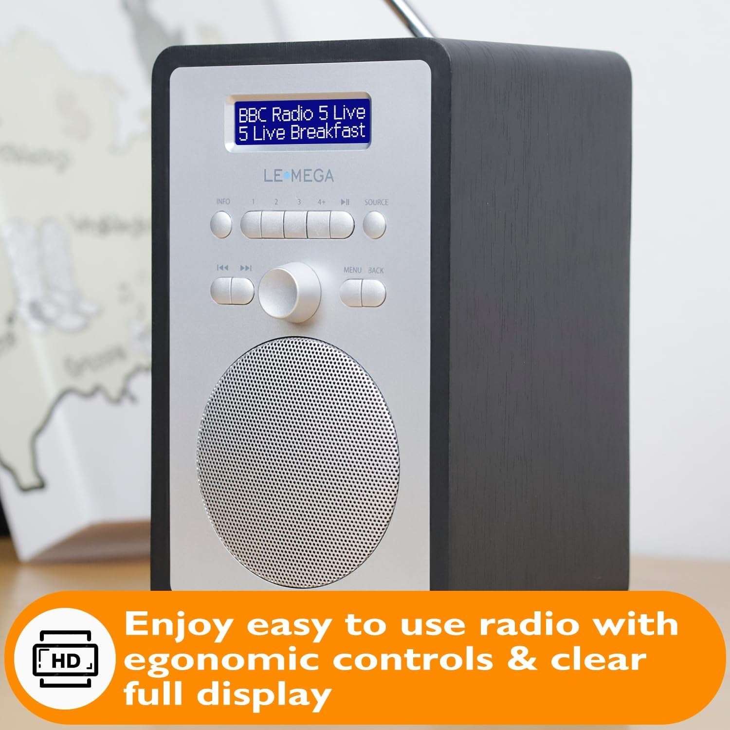 DAB DAB+ Digital Radio FM Dual Alarm Clock Timer Headphone Jack