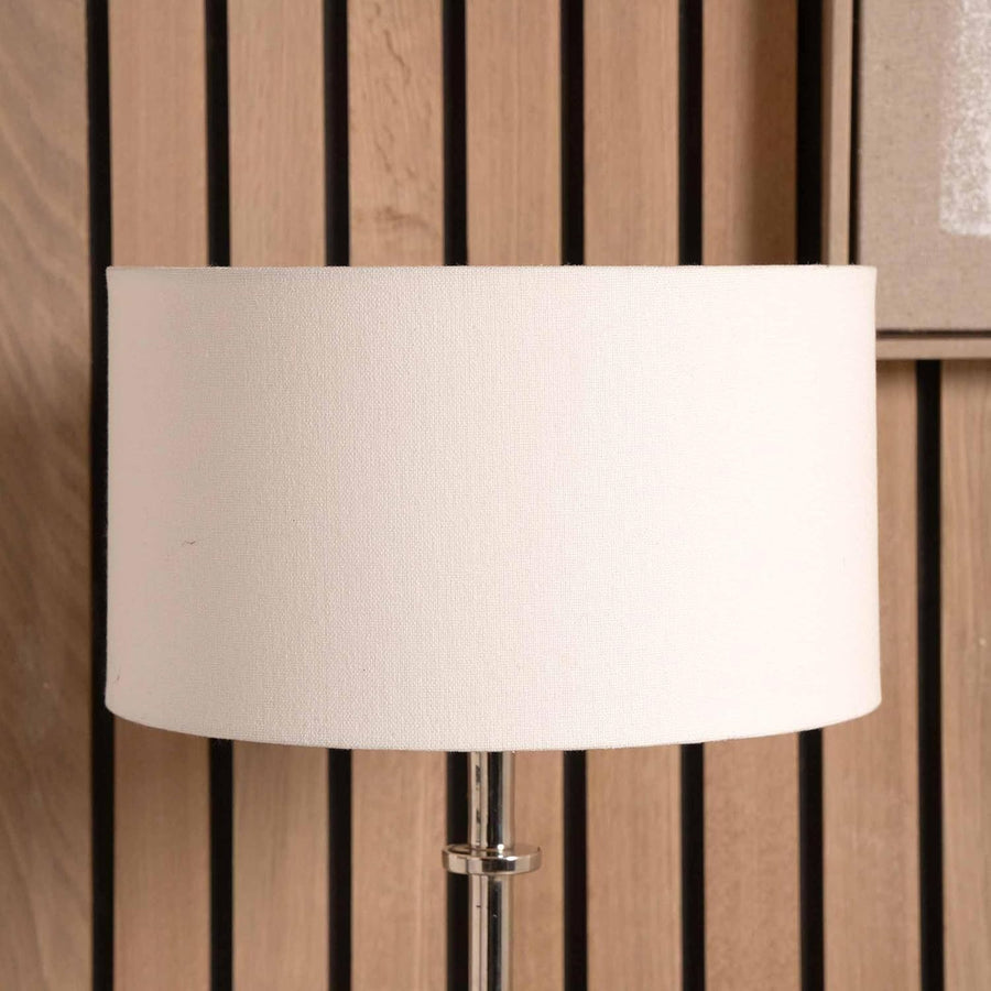 White Drum Lampshade 30cm Cotton Cylinder Lined Shade Table Floor Lamps