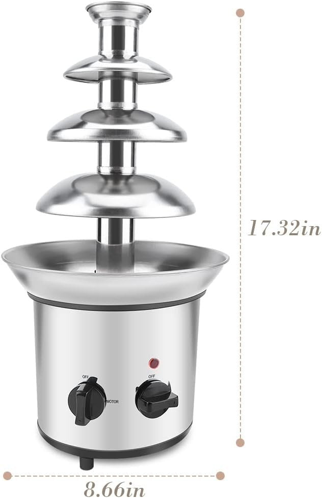 4 Tier Chocolate Fountain Machine Electric Fondue Maker Party Melter