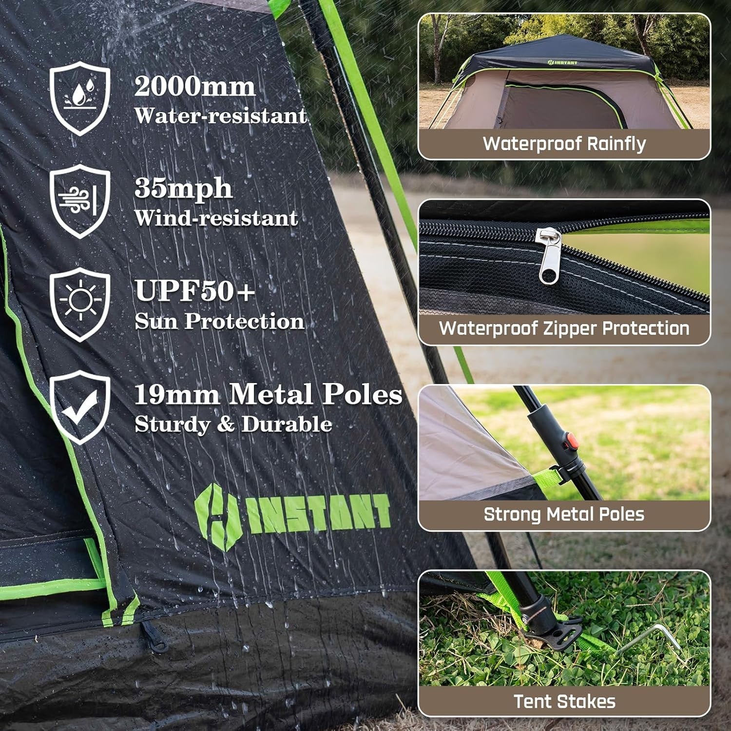 4/6 Person Instant Pop Up Camping Tent Waterproof Setup
