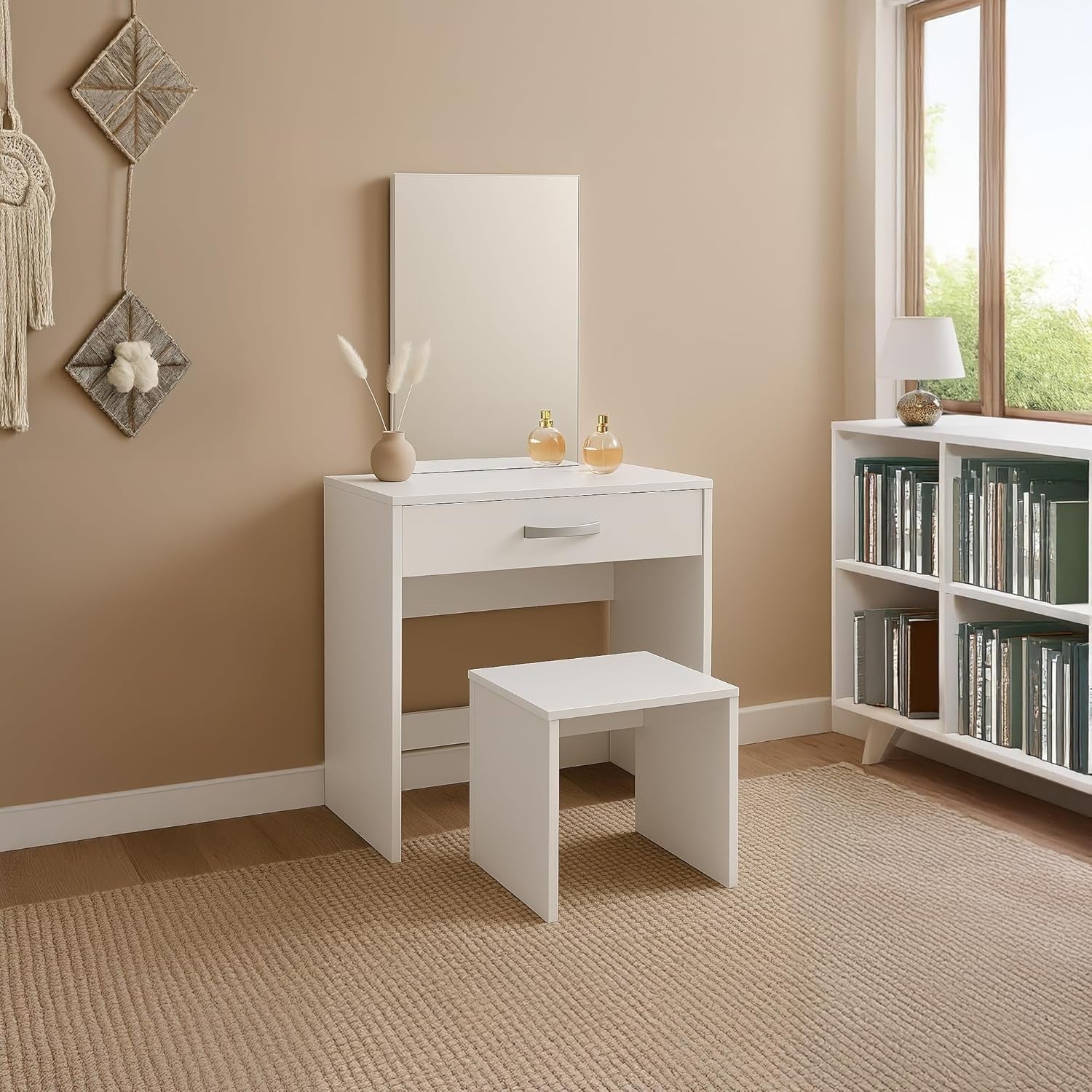 White Modern Tall Chest of Drawers Slim 1-Drawer Cabinet Storage Unit