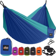 Camping Hammock 10x6.5FT Portable Nylon Swing 500lbs w/ Straps & Carabiners