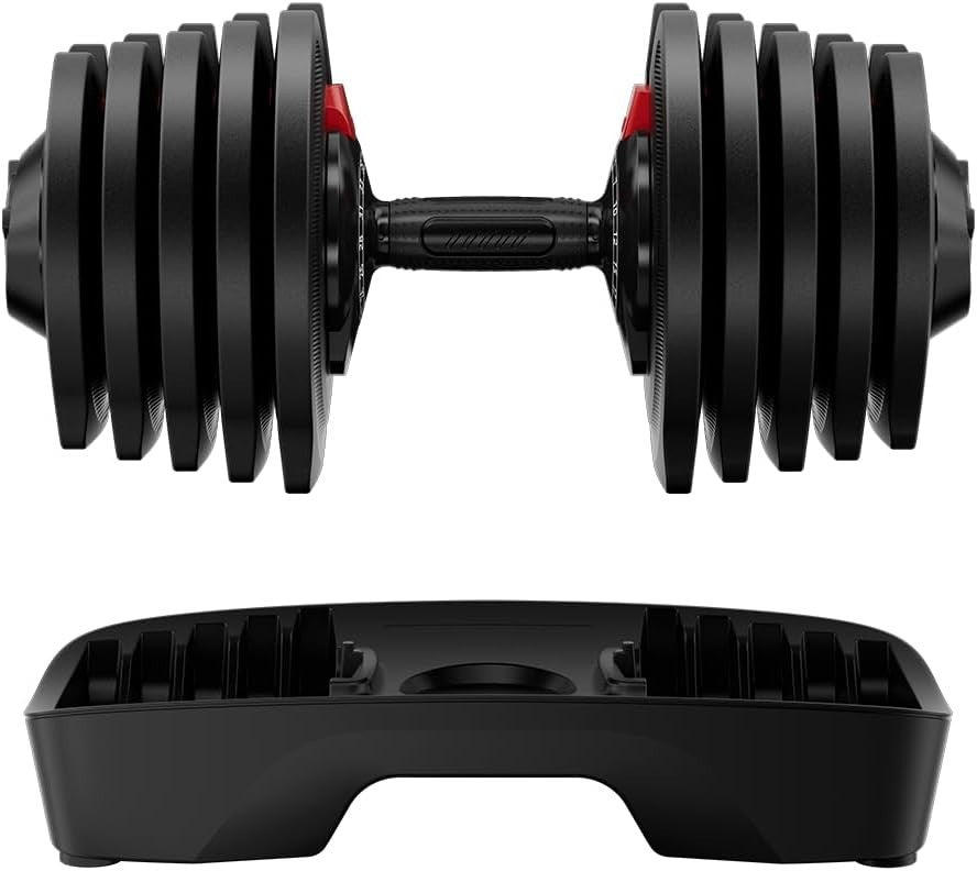 40kg Adjustable Dumbbells Pair 16-in-1 Quick Dial Home Gym Weights