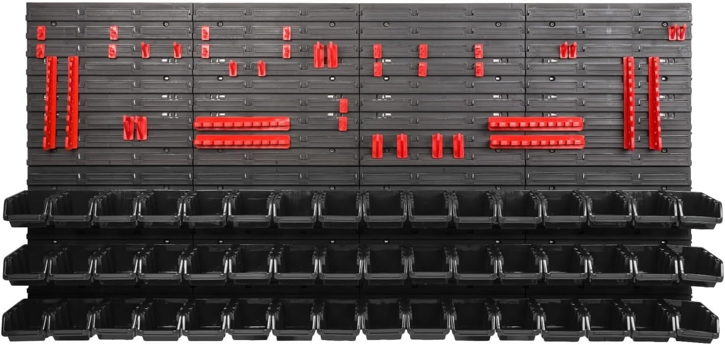 Large Wall Pegboard Tool Organizer Garage Storage Bin Rack Set
