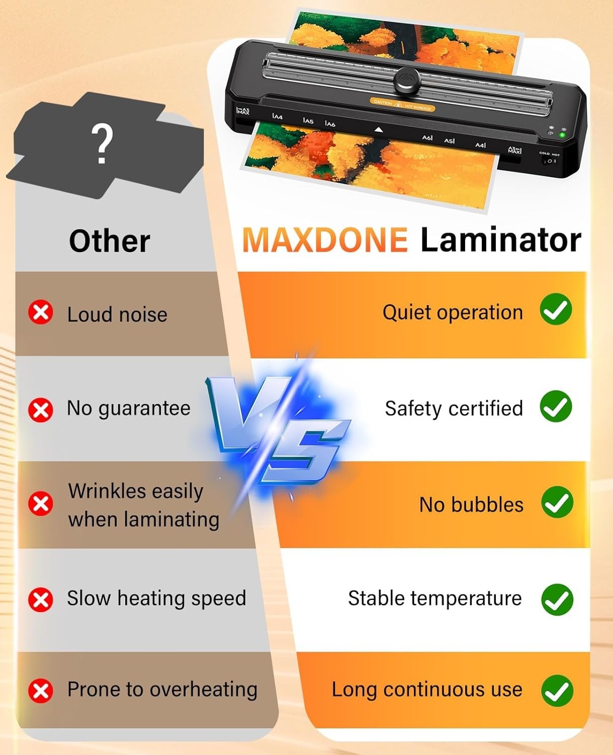 A3 Laminator Hot Cold 90s Warm Up Anti Jam Built-In Cutter Kit