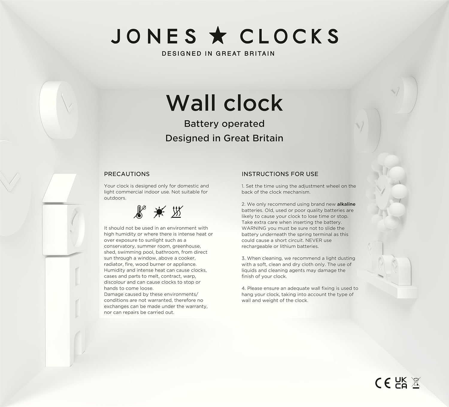 23cm Cream Wall Clock Modern Classic Design | Quiet Quartz | Kitchen Bedroom Off