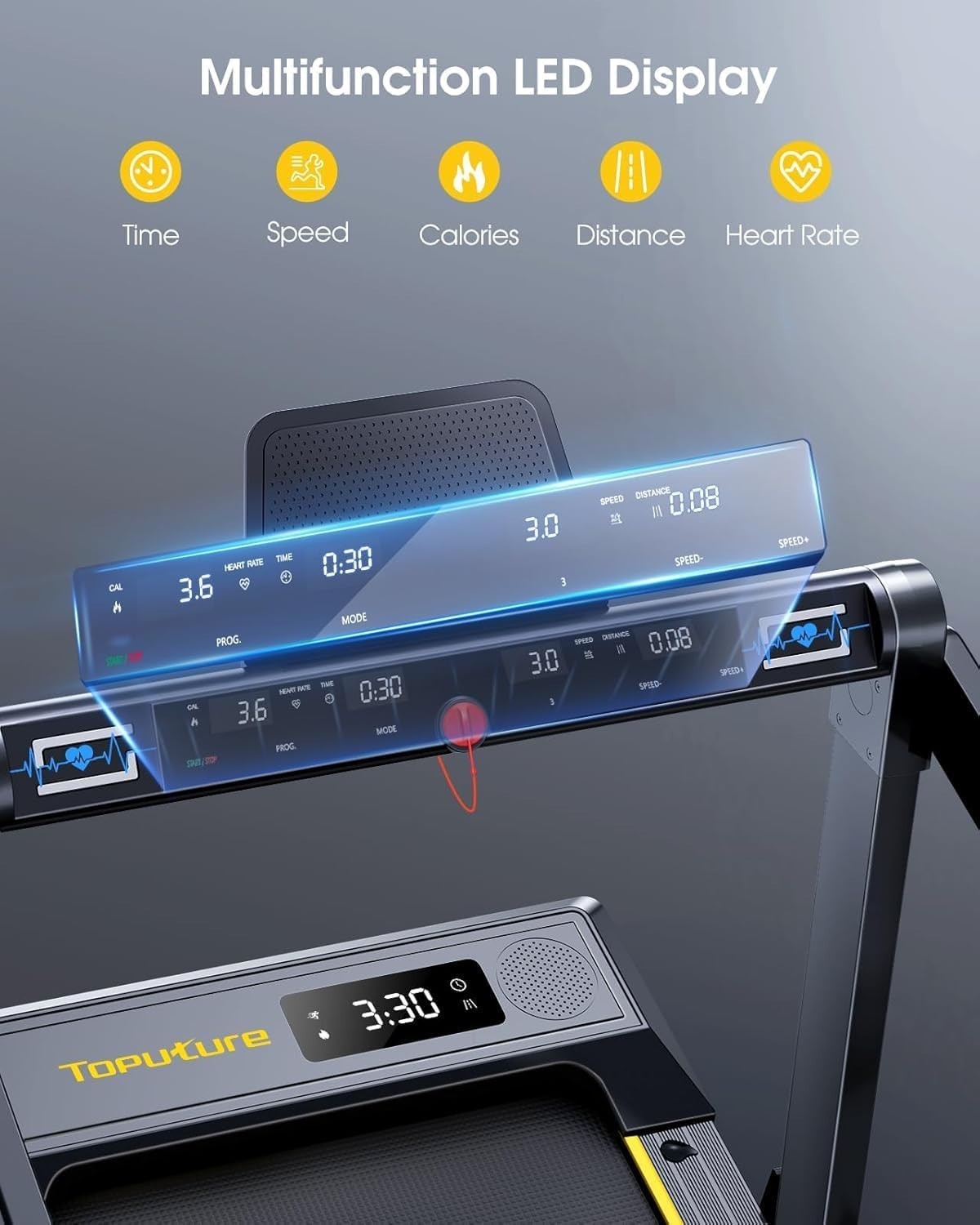 6-in-1 Foldable Treadmill 16KM/H Incline Walking Pad Home Office Gym3