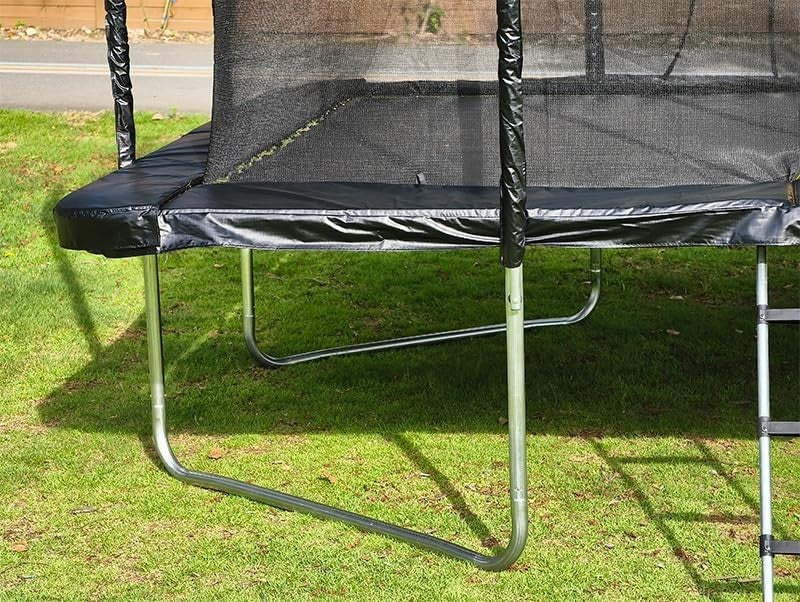 8x12ft Rectangular Garden Trampoline Safety Enclosure Ladder Basketball 150KG