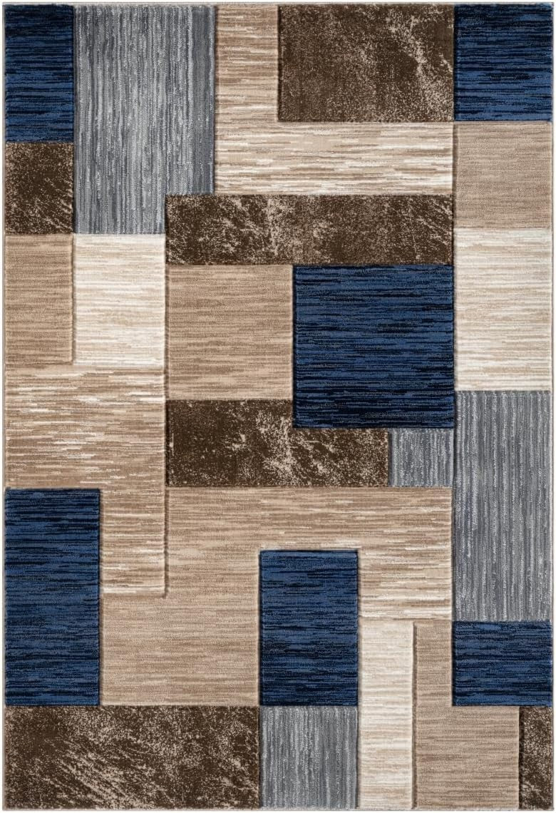 Plush Abstract Area Rug 160x230cm Soft Thick Luxury Living Room Carpet