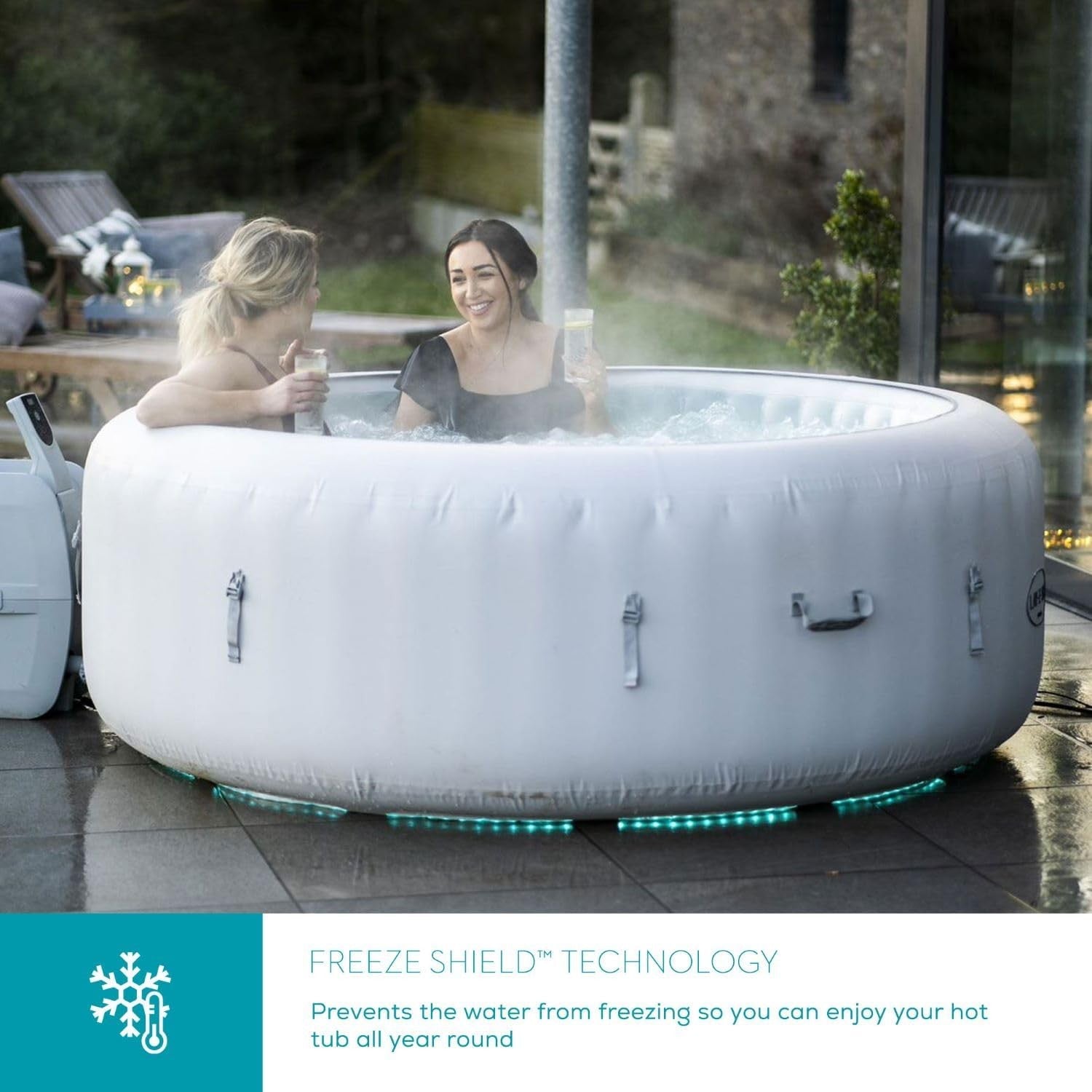 Inflatable Hot Tub Spa 140 Air Jet Massage 4–6 Person Large Garden