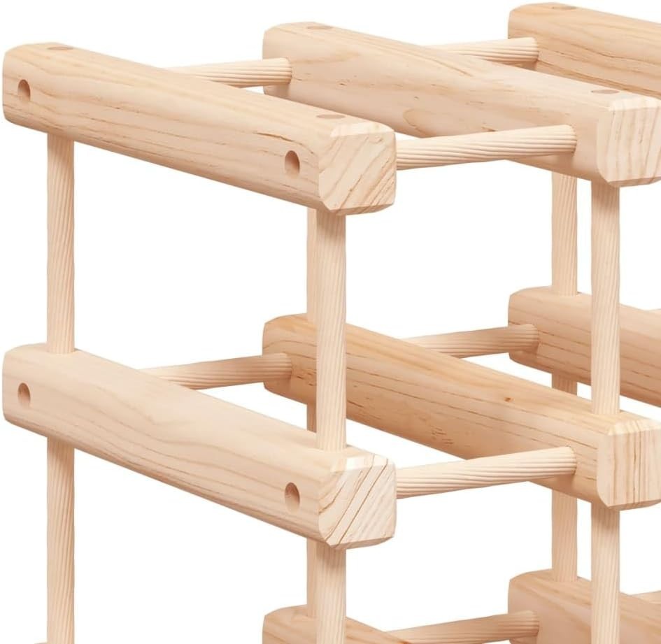 Solid Pine Wine Rack 120 Bottle Freestanding Large Storage Shelving Unit