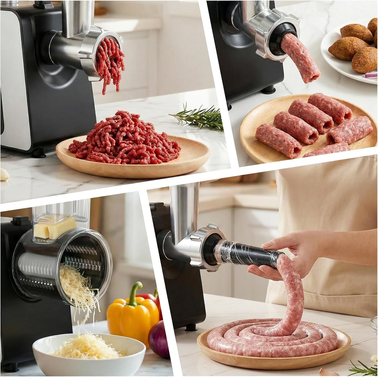 4 in 1 Electric Meat Grinder Sausage Maker Cheese Grater Mincer