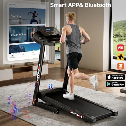 Folding Treadmill 4.25HP 1-14km/h Incline Home Running Machine Black