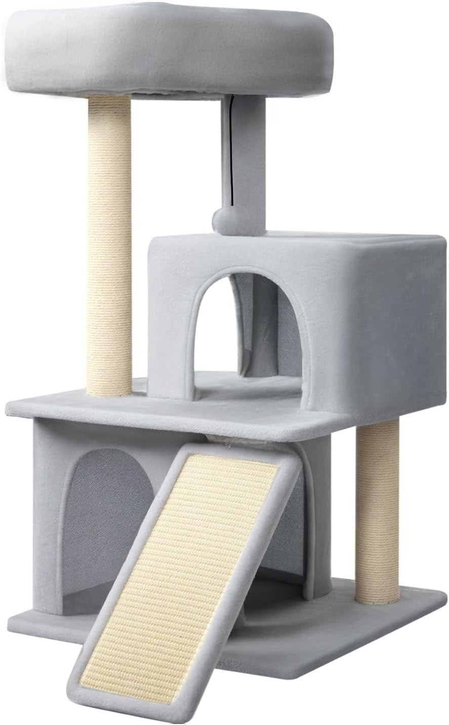 Small Cat Tree 90cm Cat Tower with Condo Scratch Posts Compact Indoor