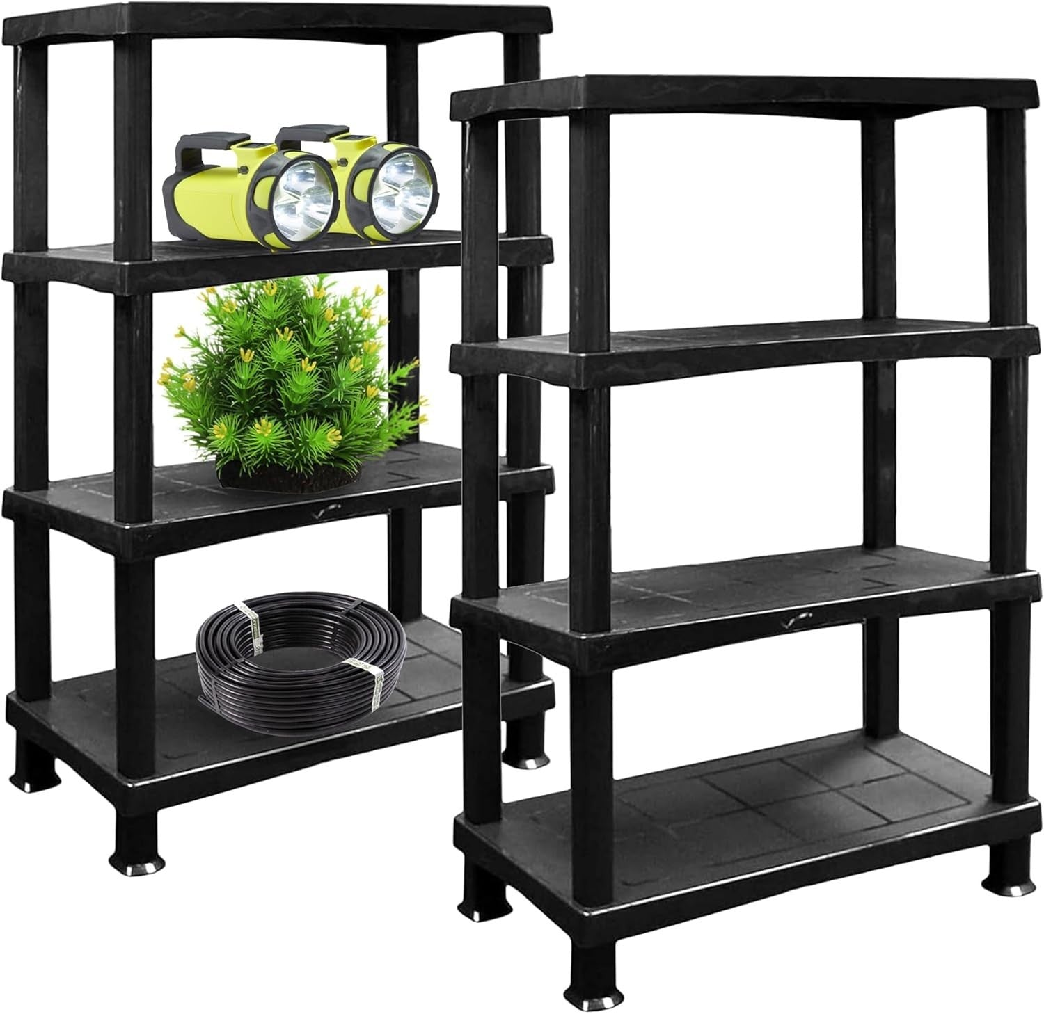 4-Tier Plastic Storage Shelf Heavy Duty 40D x 80W x 135H cm