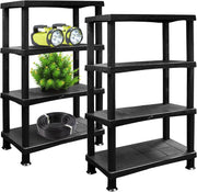 4-Tier Plastic Storage Shelf Heavy Duty 40D x 80W x 135H cm