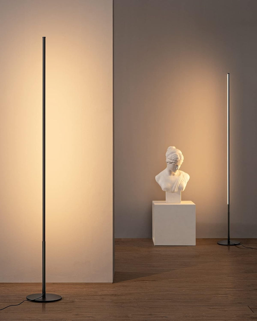 2 Pack Dimmable Modern LED Floor Lamp 57.5" Slim Design Warm Light