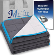 6.8kg Super King Weighted Blanket 180x200cm Grey/White Cotton Sleep Therapy