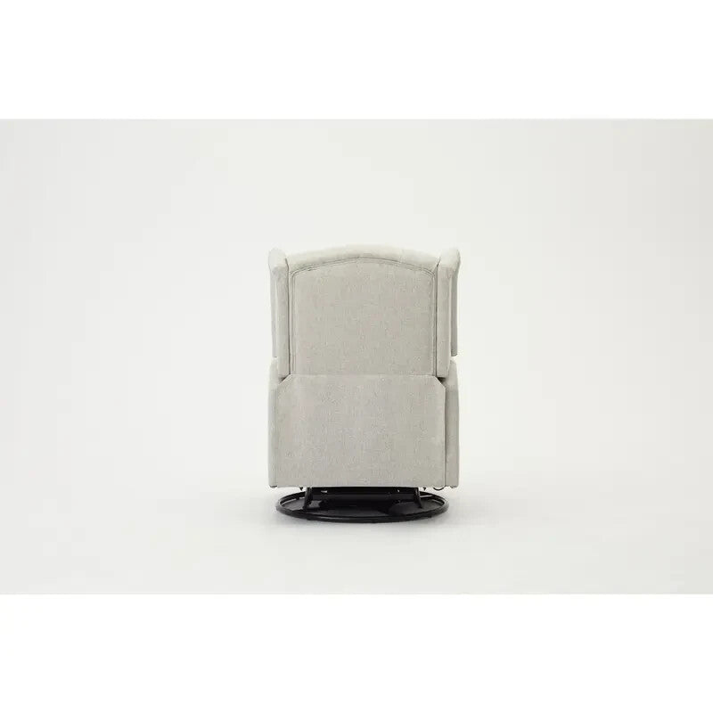 Grey Recliner Armchair Swivel Wing Back Lounge Chair with Footrest Seat
