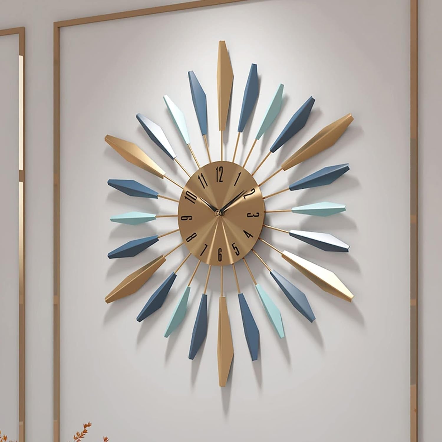 70cm Mid-Century Metal Wall Clock – Large Silent Modern Decorative Home Art