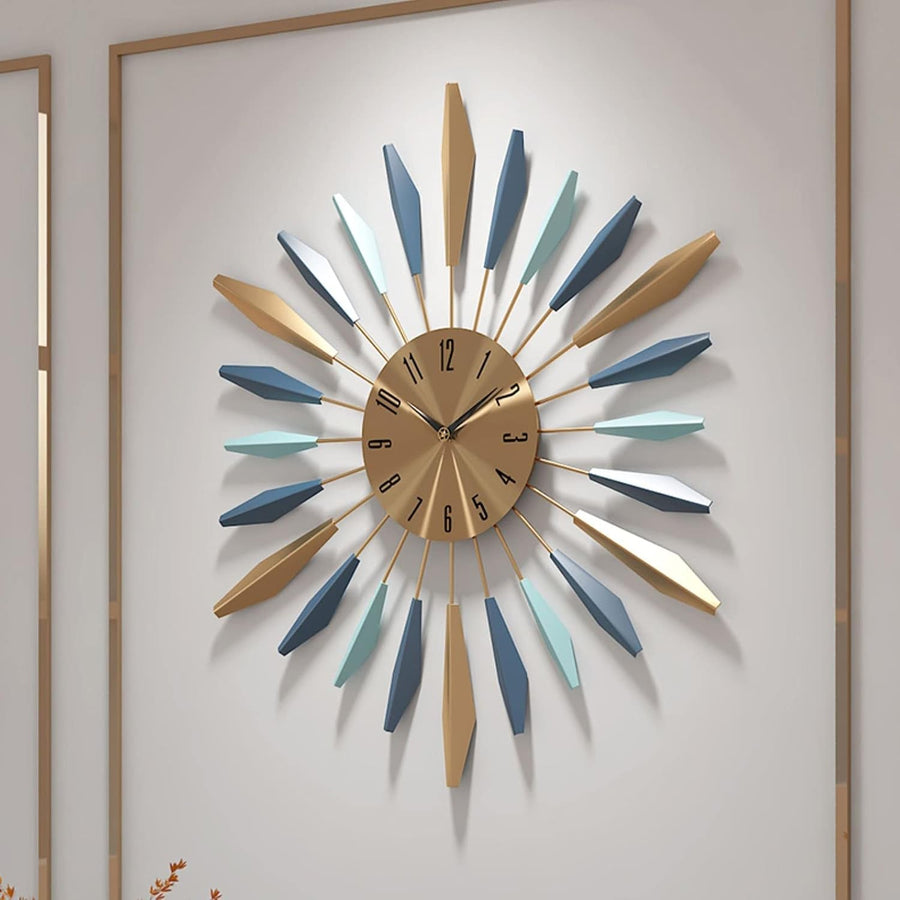 70cm Mid-Century Metal Wall Clock – Large Silent Modern Decorative Home Art