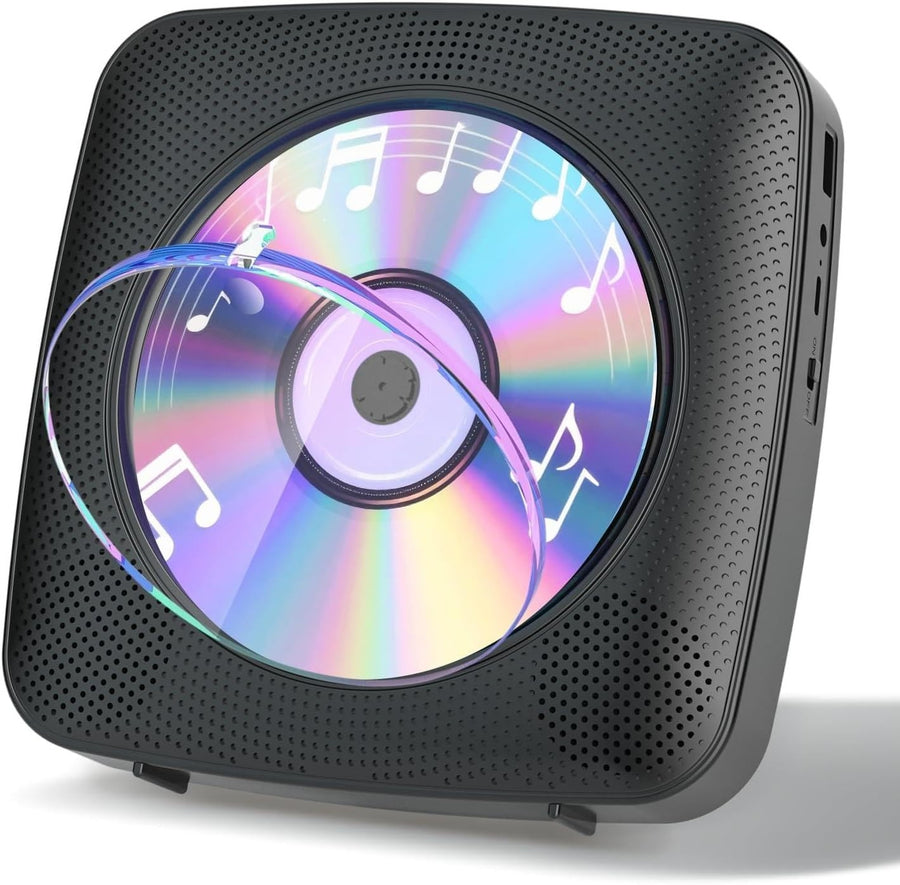 Desktop CD Player Bluetooth Speakers FM Radio USB AUX Remote LCD Black