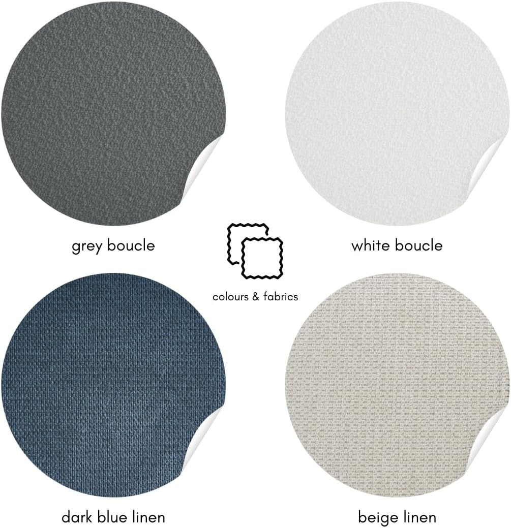 Large 5 Seater L-Shape Corner Sofa - Plush Boucle or Linen Fabric, Modern Comfor