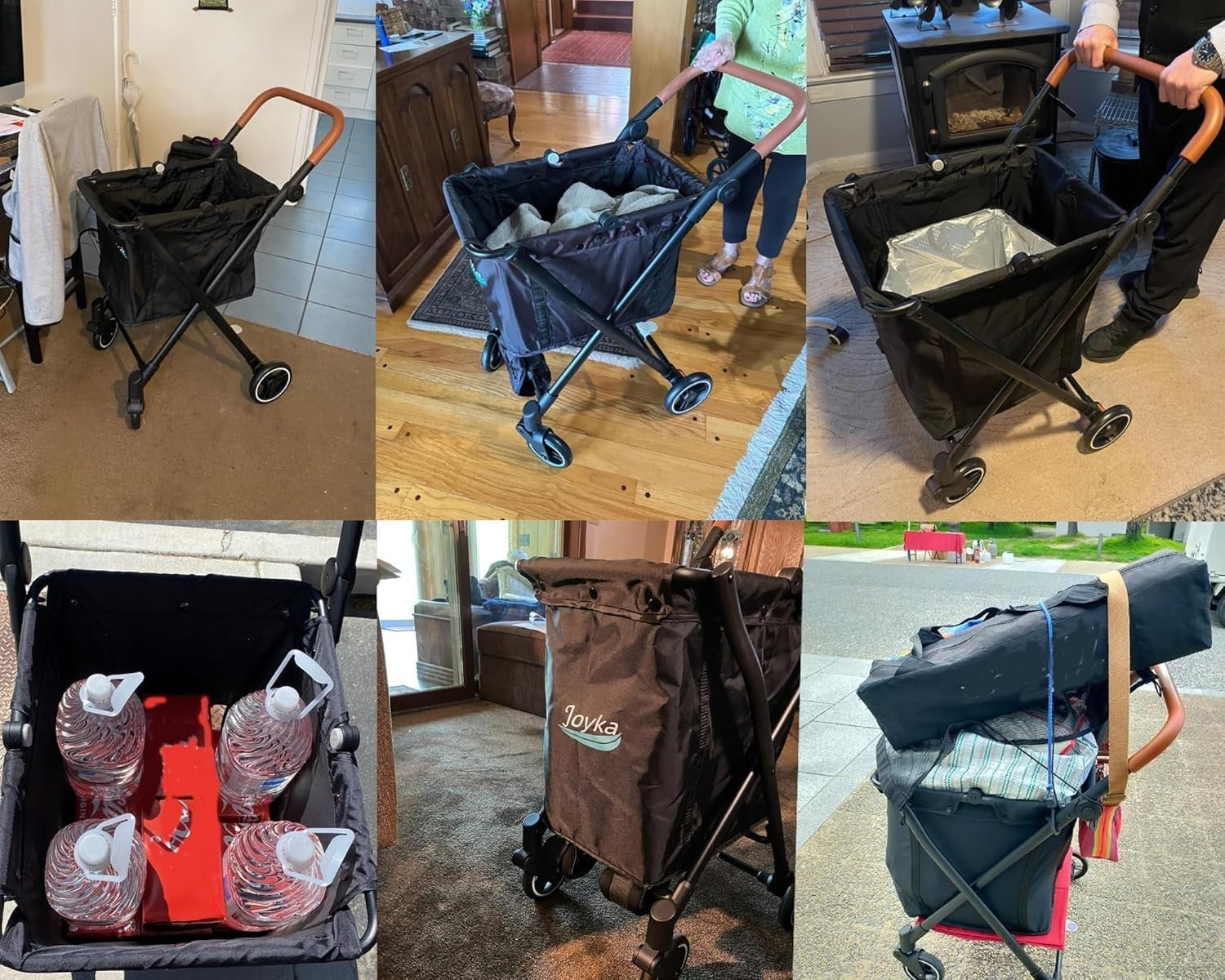 70L Foldable Shopping Trolley with Insulated Liner & Wheels for Groceries