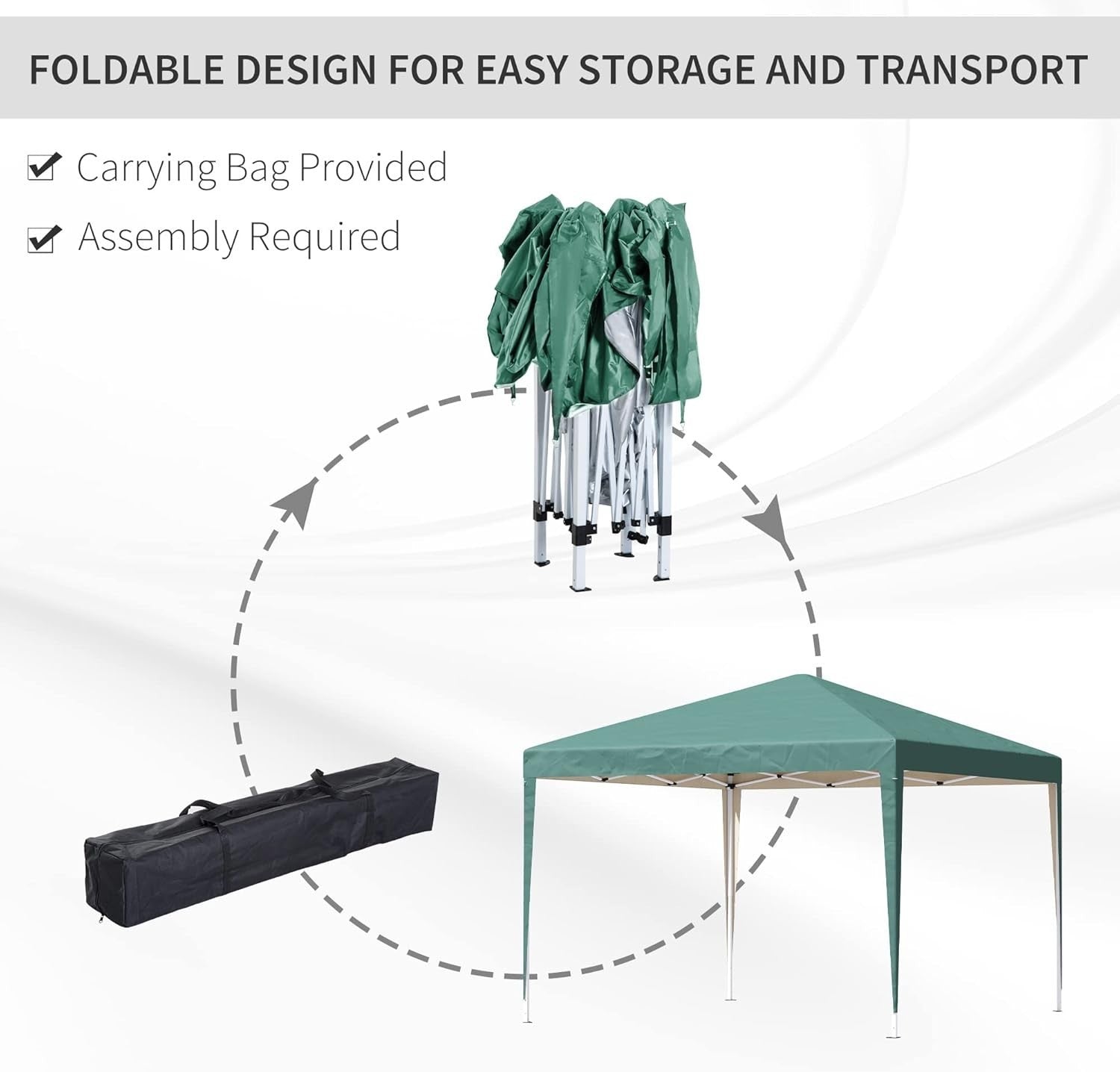 3x3m Pop Up Gazebo Waterproof Adjustable Party Tent w/ Bag Green