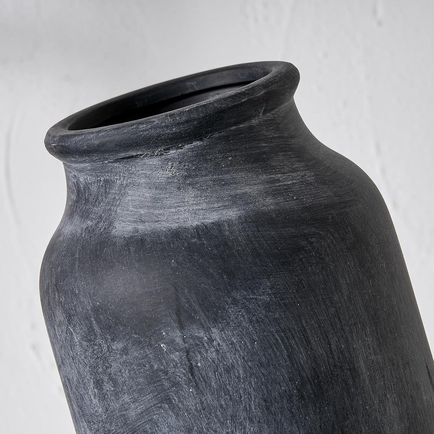 Large Pampas Grass Vase 9.5in Black Ceramic Rustic Farmhouse Home Décor
