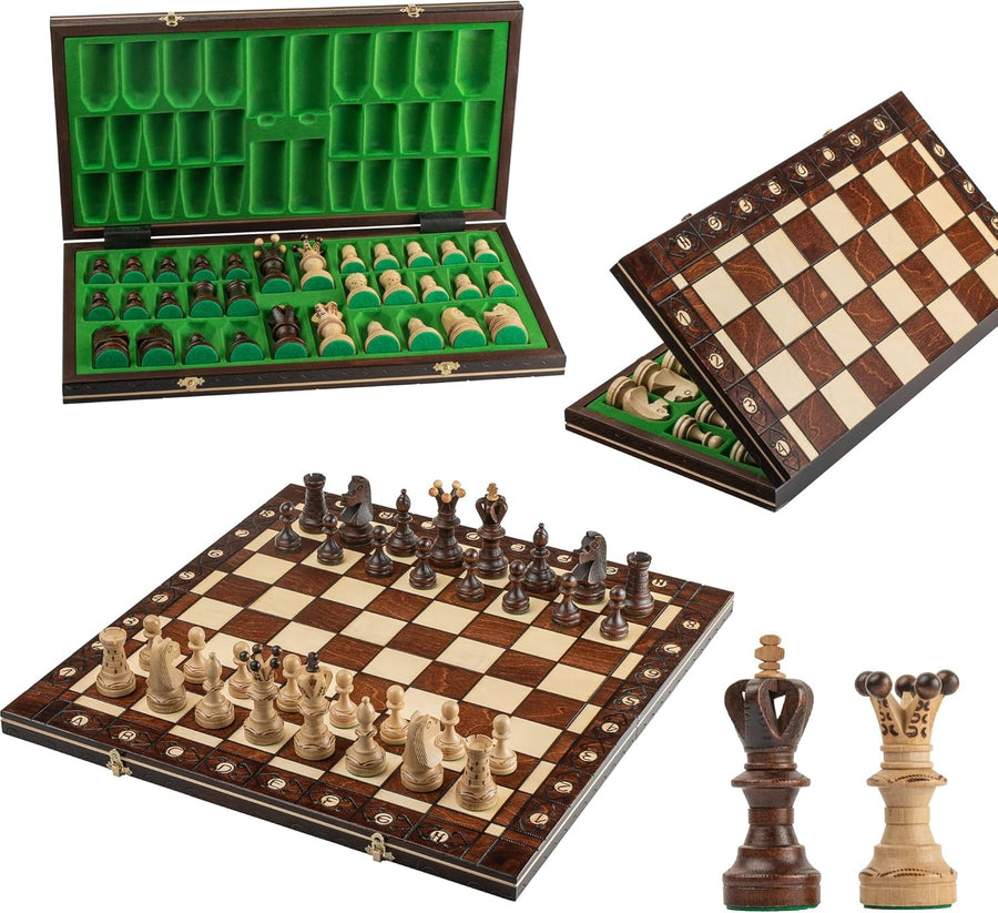 54cm Handmade Wooden Chess Set | Large Portable Board & Classic Pieces | Luxury
