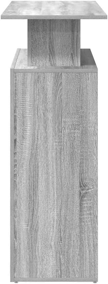 Grey Sonoma Reception Desk 100x40x104cm Modern Counter with Storage Shelf