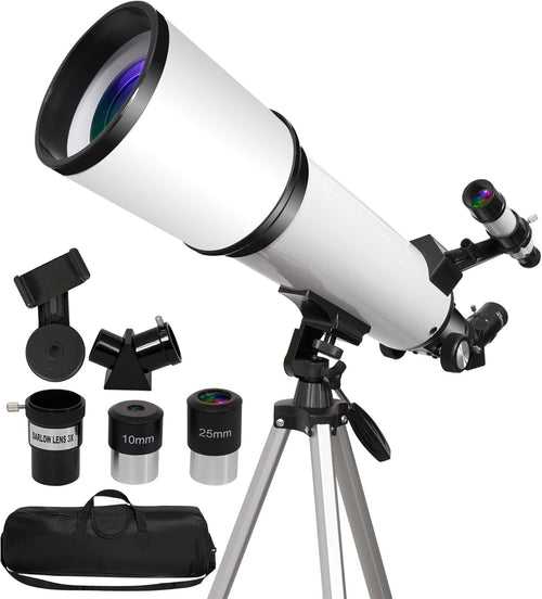 80mm Aperture Refractor Telescope 600mm Focal Length 180x Zoom Tripod