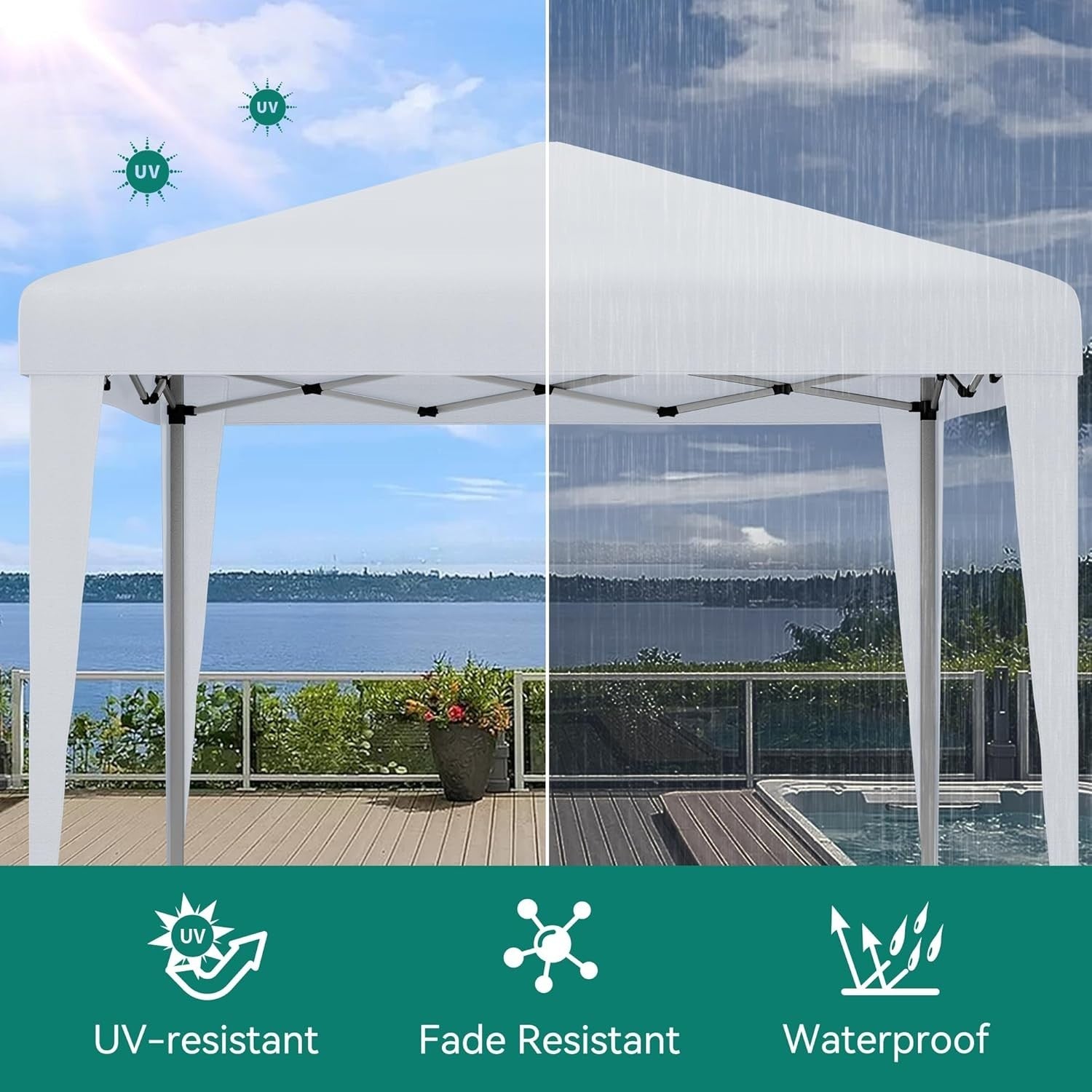 3x3M Heavy Duty Pop Up Gazebo Folding Outdoor Party Tent White