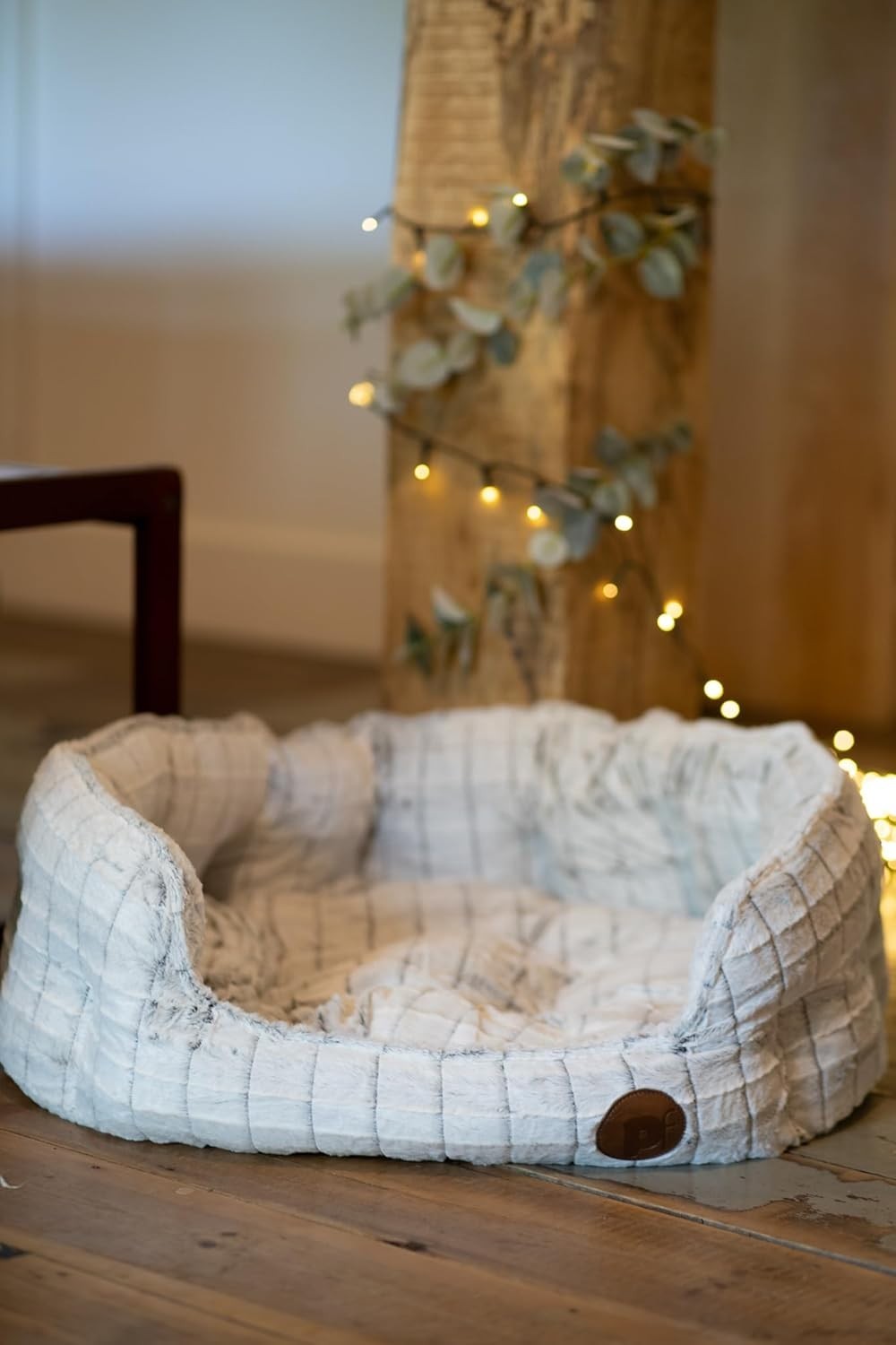 Small Plush Oval Dog Bed 50cm Washable Non Slip