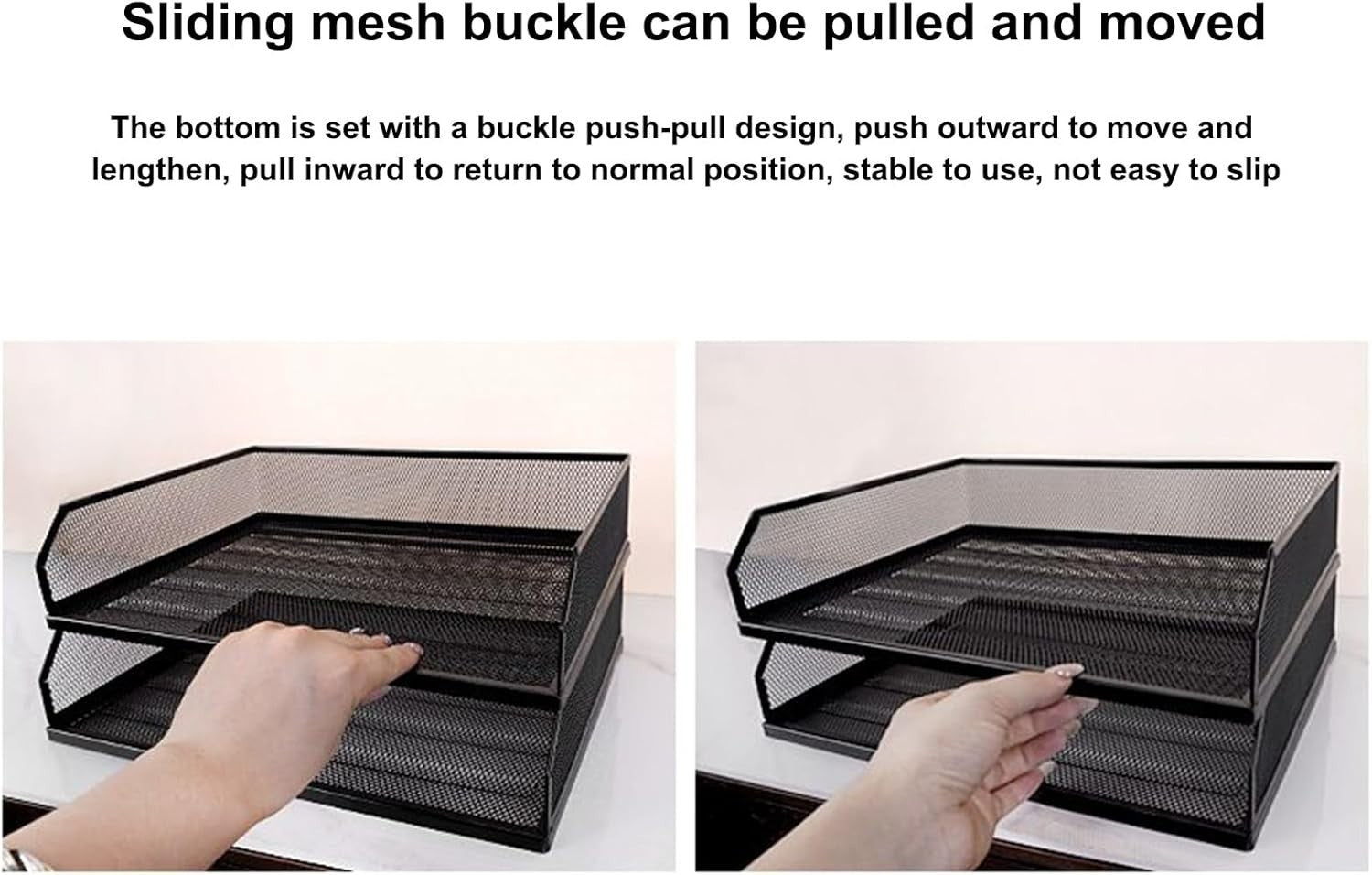 Desktop Paper Organizer Tray – Mesh Vertical Stackable File Holder for A4