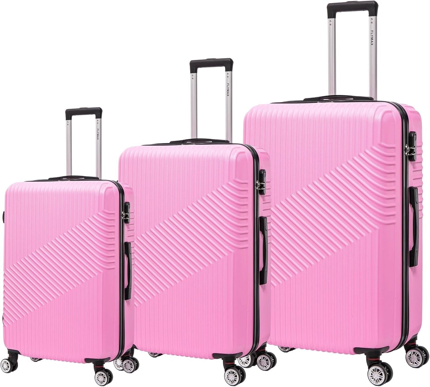 29'' Large Check In Suitcase Hard Shell Lightweight 4 Spinner Wheels Lock Pink