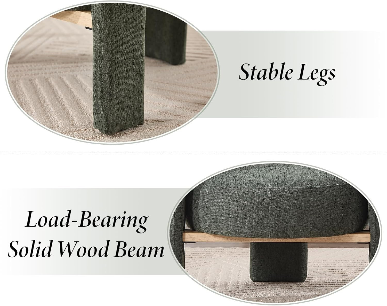 Green Chenille Accent Armchair – Modern Semi-Circular Lounge Chair for Bedroom