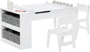 Kids Art Table & Chair Set with Lift-Top, Storage Boxes & Paper Roll