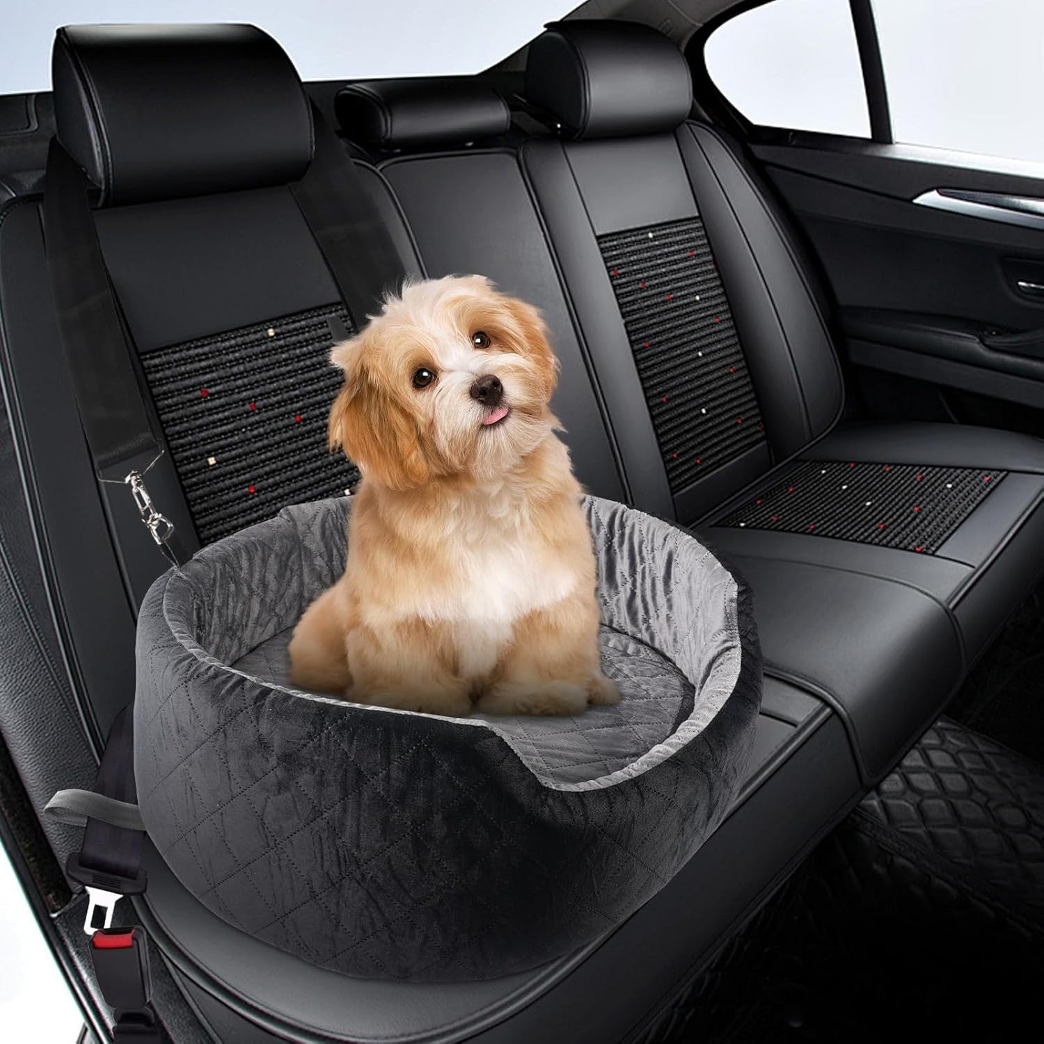 Elevated Dog Car Bed Seat Washable Pet Travel Booster Up To 35lbs
