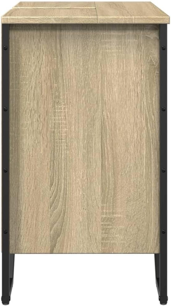 Modern Bathroom Vanity Unit Sonoma Oak – Under Sink Cabinet 2 Door Storage 60x60