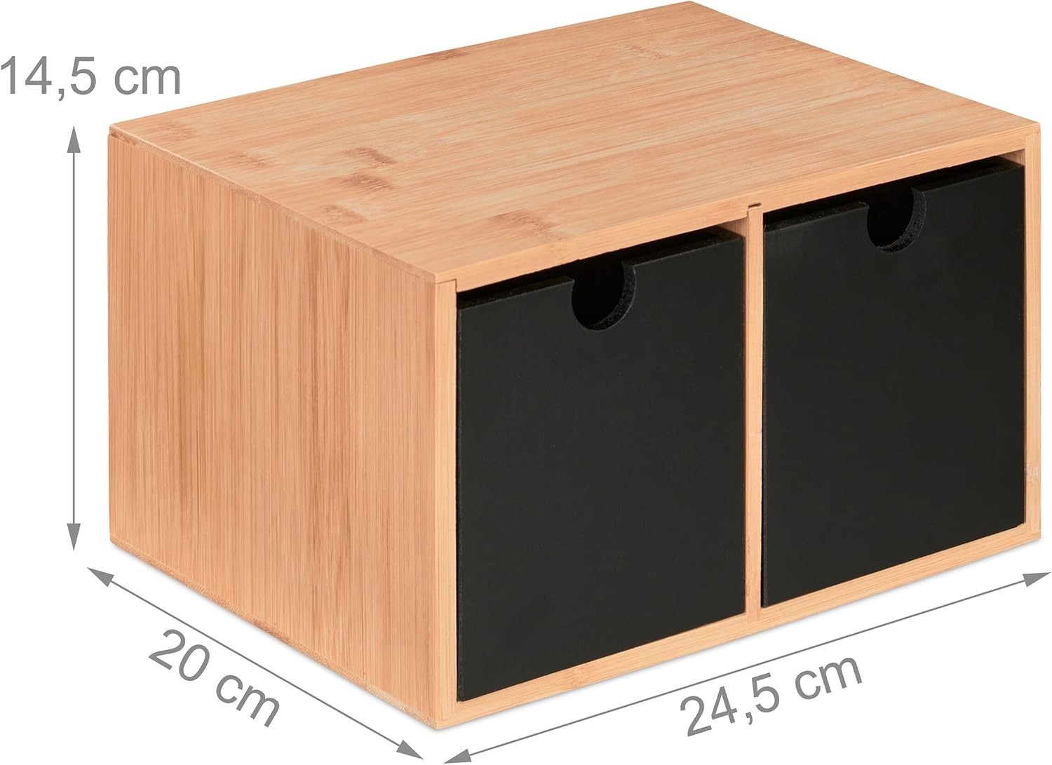 Desk Organiser with 2 Drawers – Bamboo Desktop Storage, Office & Home Use
