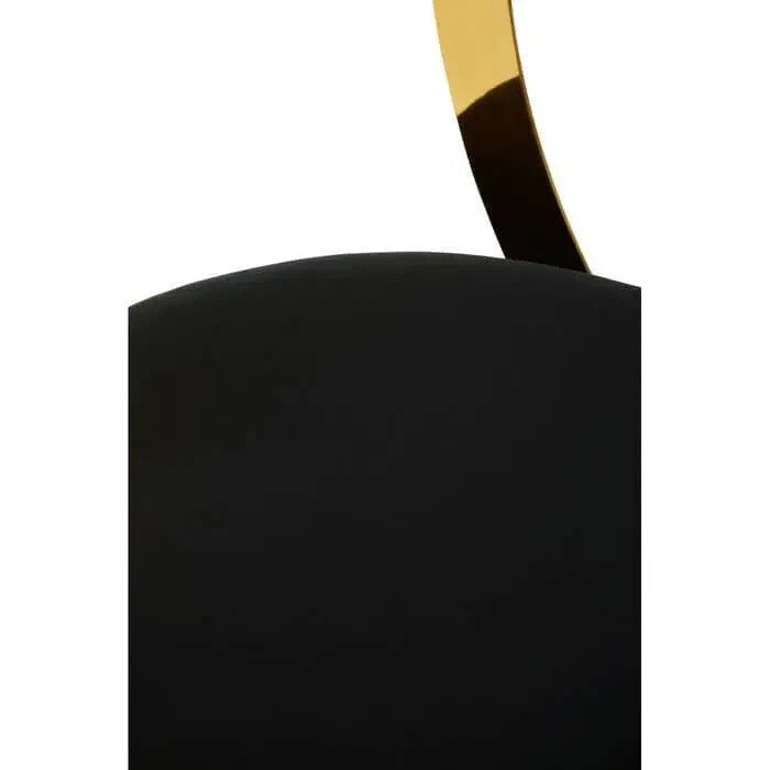 Black Velvet Bar Stool – Gold Frame, Arched Base, Luxe Modern Design