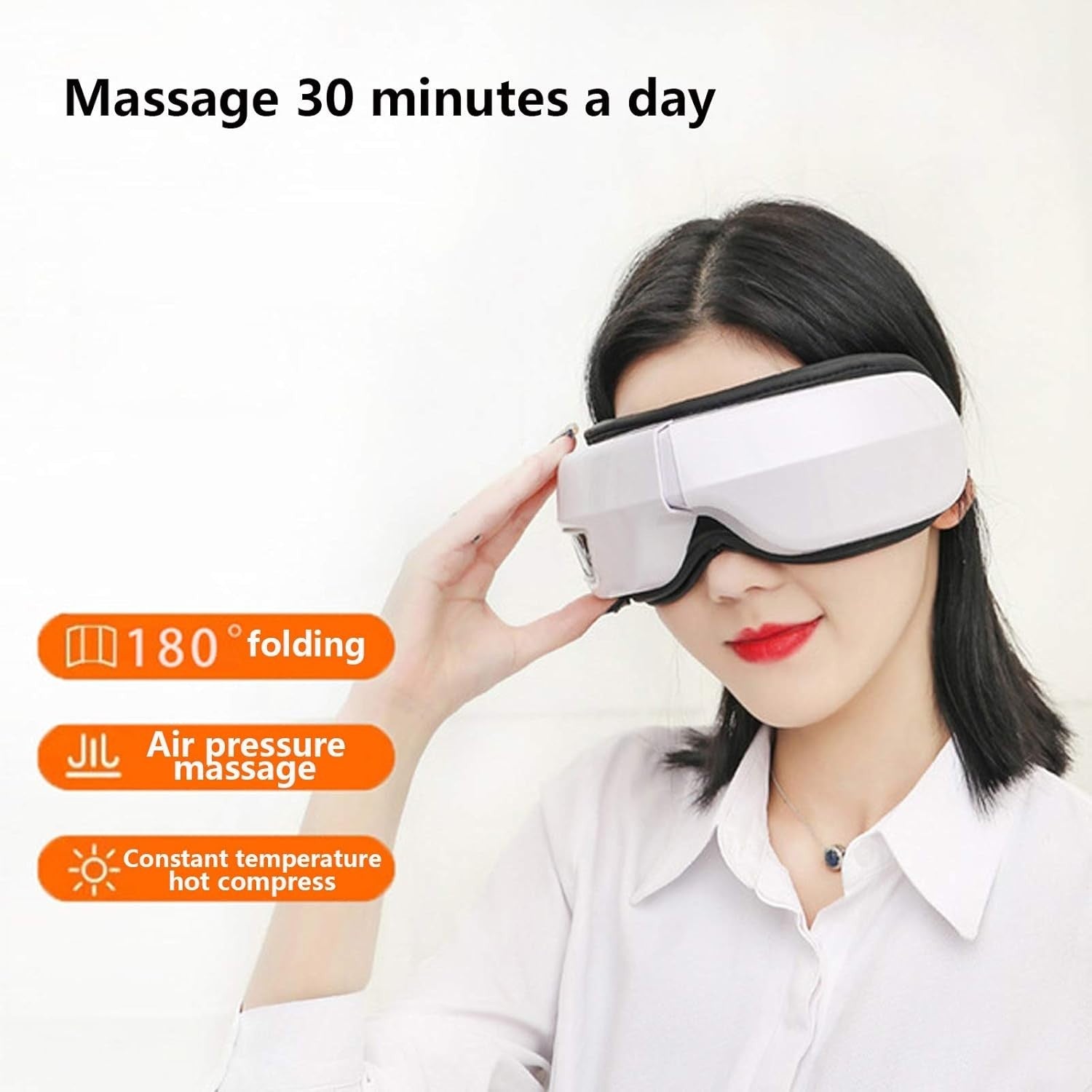 Electric Eye Massager Heat Vibration Air Compression Music Rechargeable