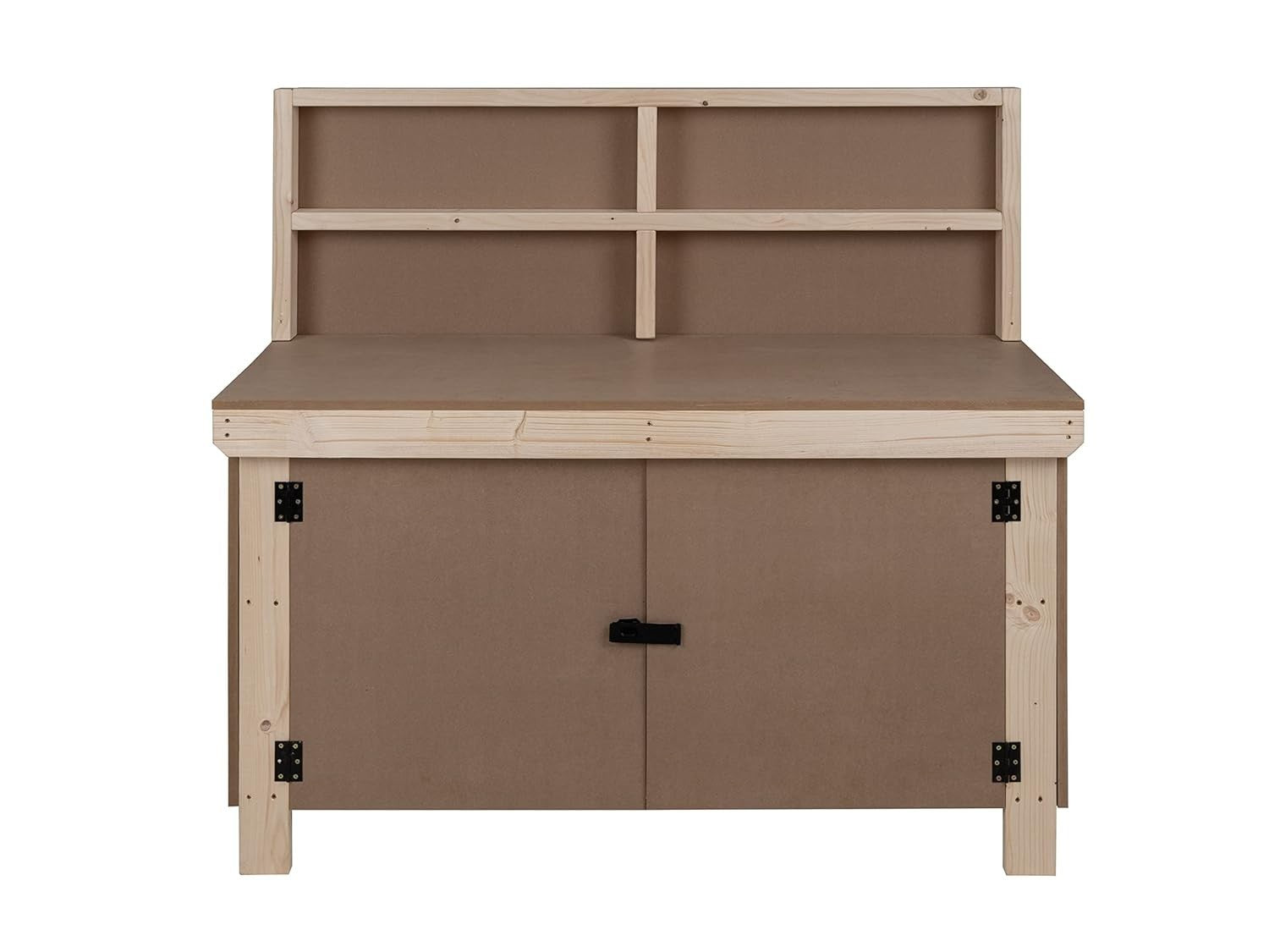7ft Heavy Duty MDF Workbench with Lockable Cupboard & Back Panel – Garage Table
