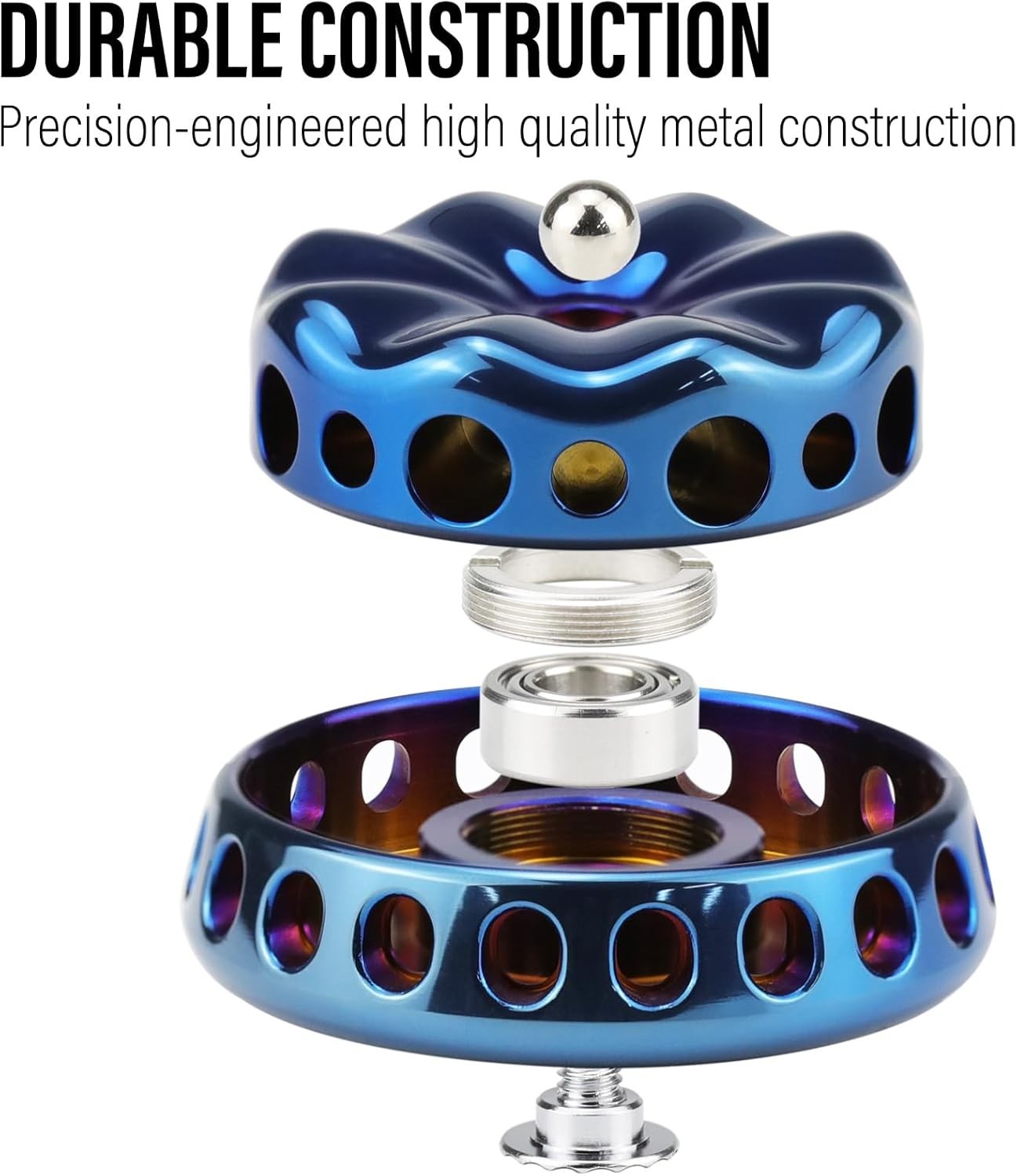 Blue Flower Metal Fidget Spinner Silent DIY Coin Top Slider