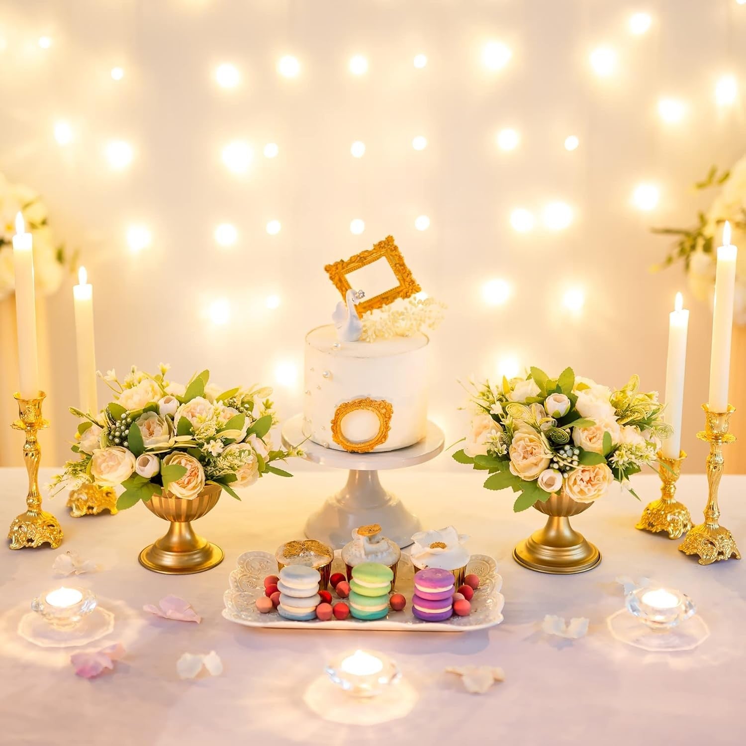 Gold Metal Flower Vase Set 10pcs Wedding Table Centrepiece Home Decor
