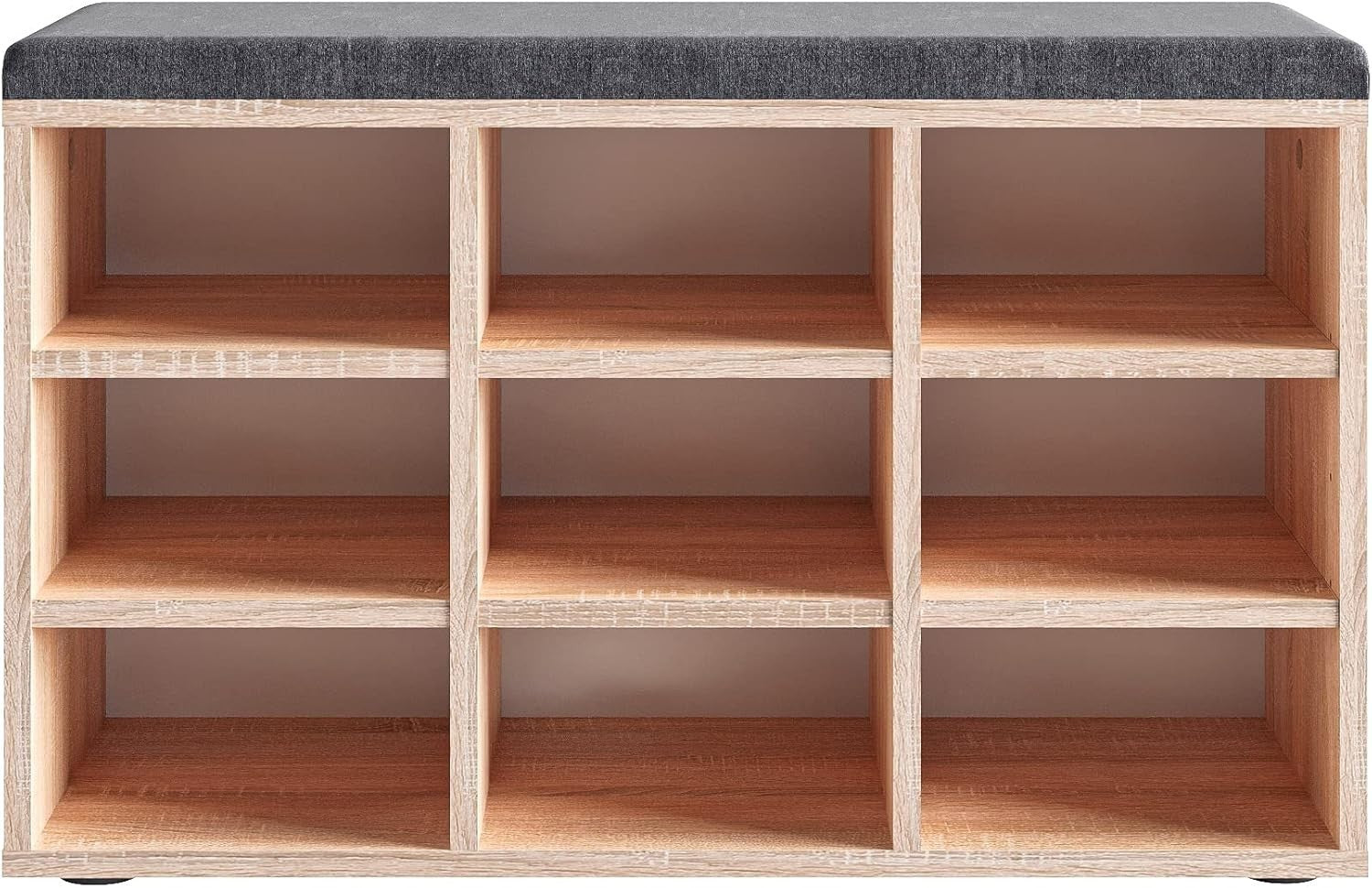 Narrow Shoe Storage Bench with Seat & Adjustable Shelves for Hallway 80cm