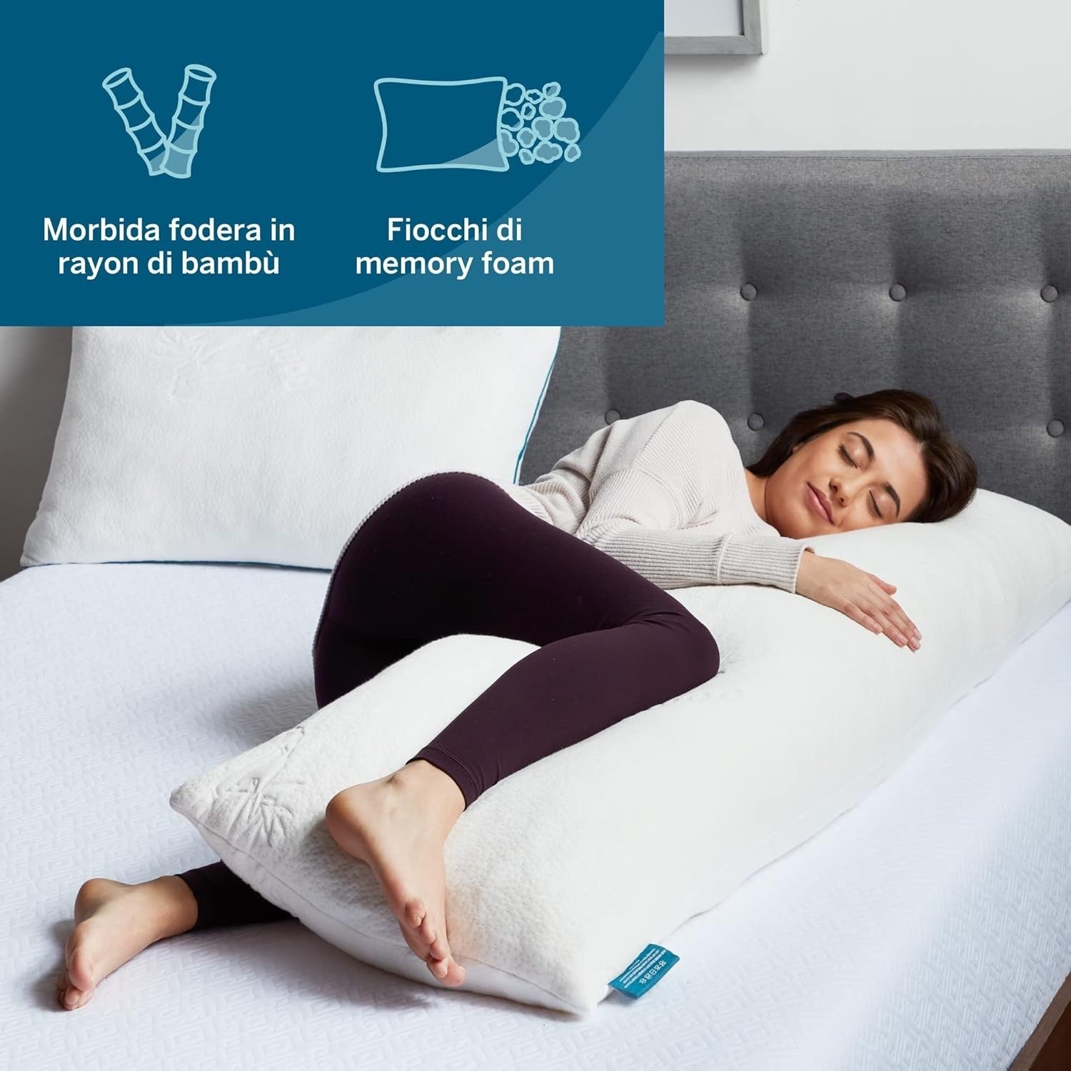 Memory Foam Body Pillow Shredded Cooling Sleep Pregnancy Support 20x54”