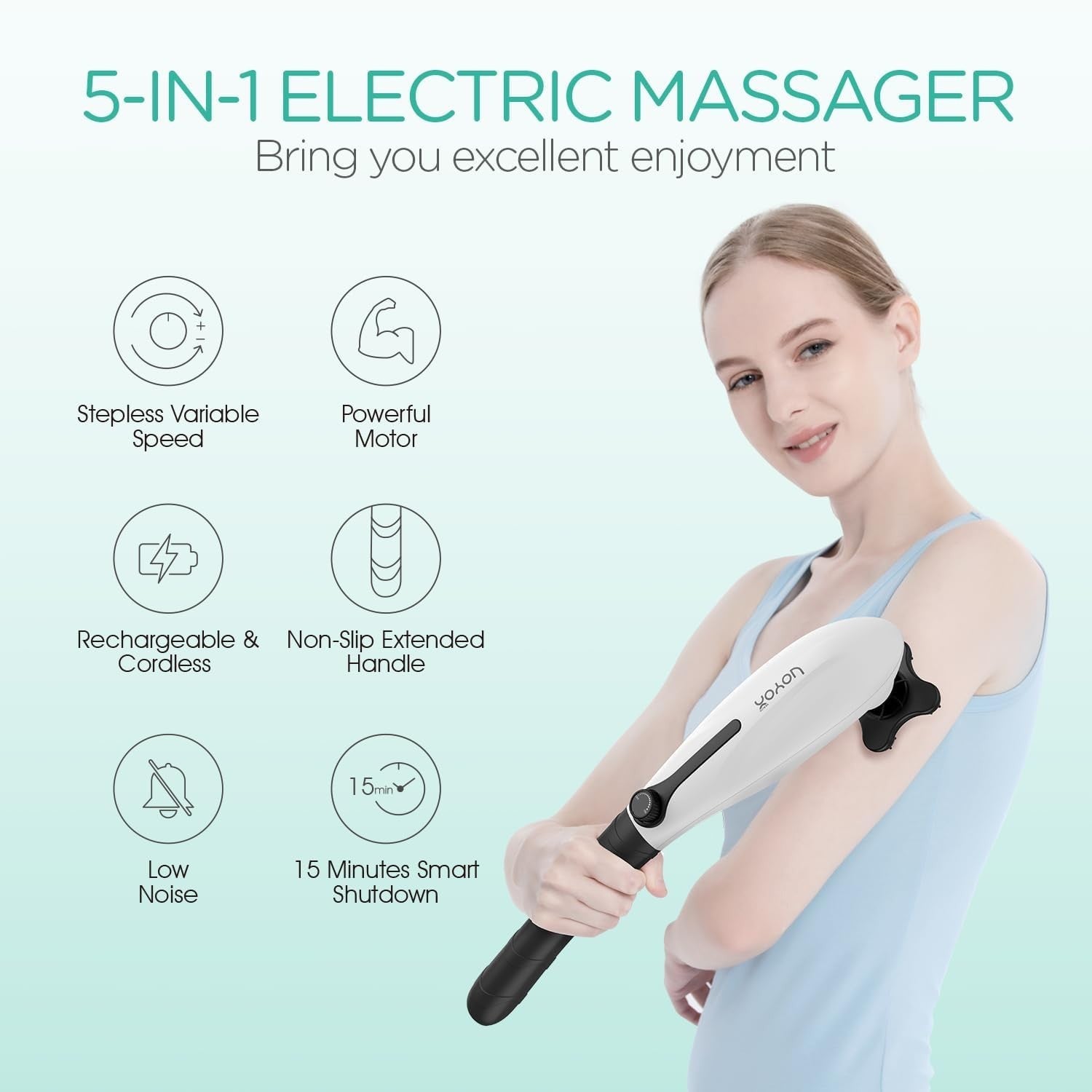 Handheld Neck Back Massager Deep Tissue Percussion Pain Relief Body Relaxer